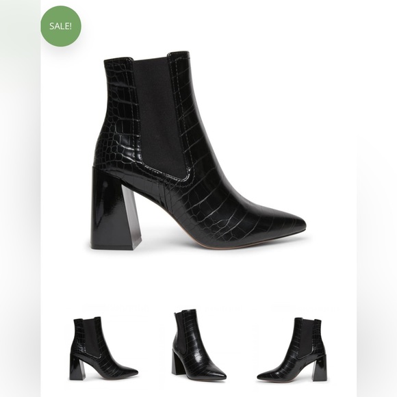 Steve Madden - NICO Black Crocodile Bootie - Picture 1 of 4
